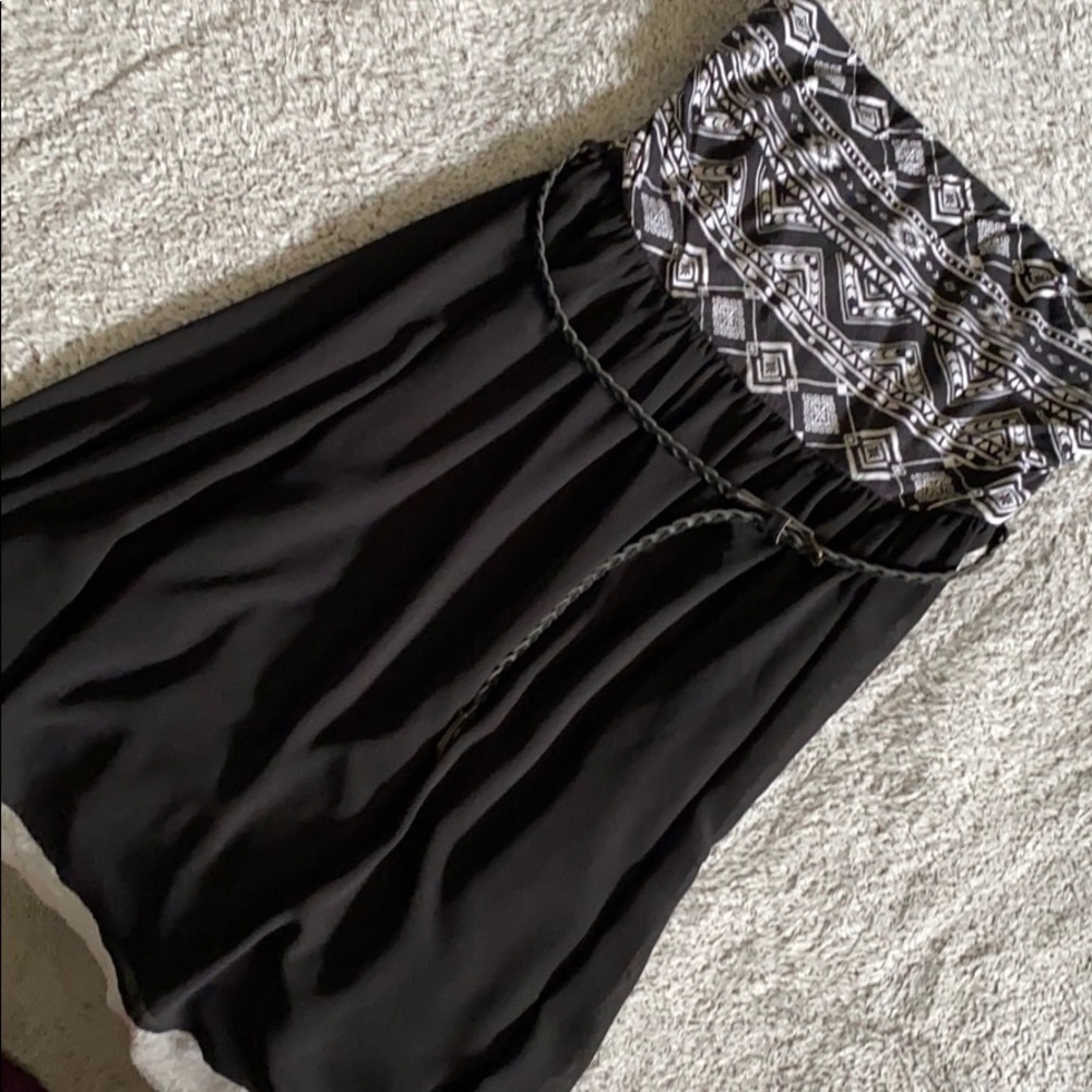 Strapless black dress